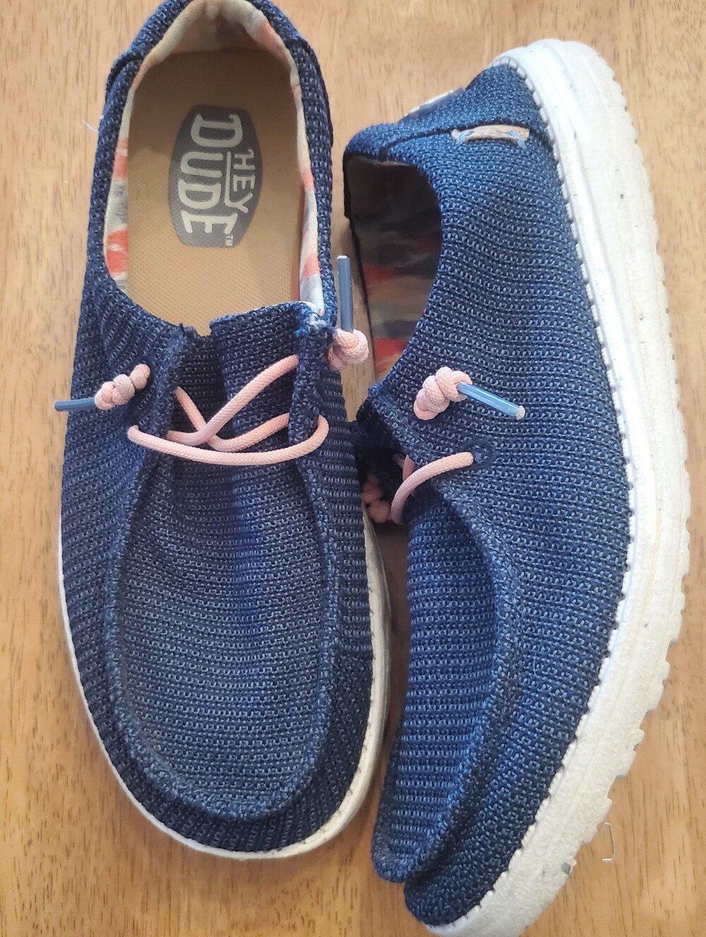 Hey Dude Blue Knit Casual Slip-On Shoes - Picture 3 of 9